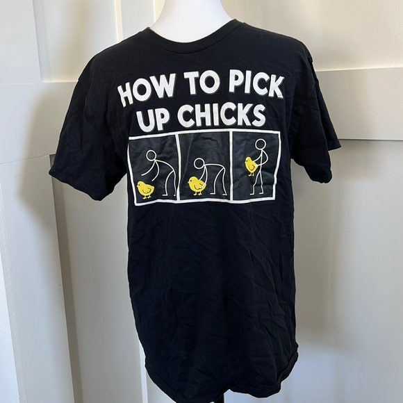 Mens Gildan How to Pick up Chicks Novelty T-Shirt - Picture 1 of 3